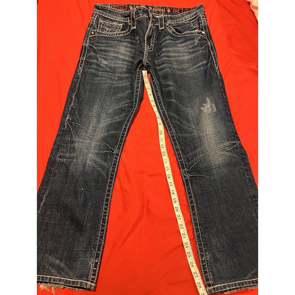 Rock Revival Men's Blue Jeans 34x 29‎ Jax Straight